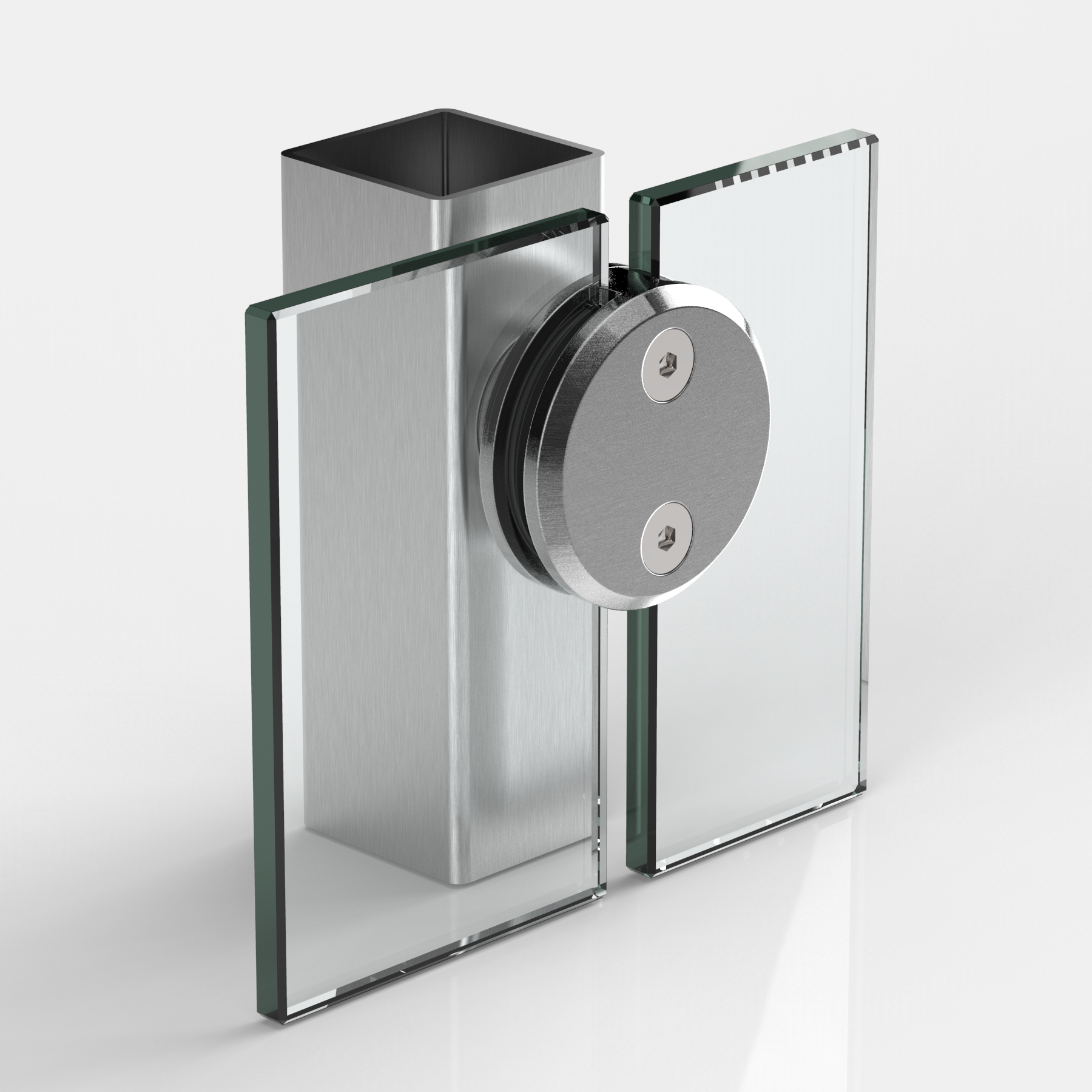 Clamp fixture, ø55mm, 8-12,76mm | Stainless steel optic with clear ...