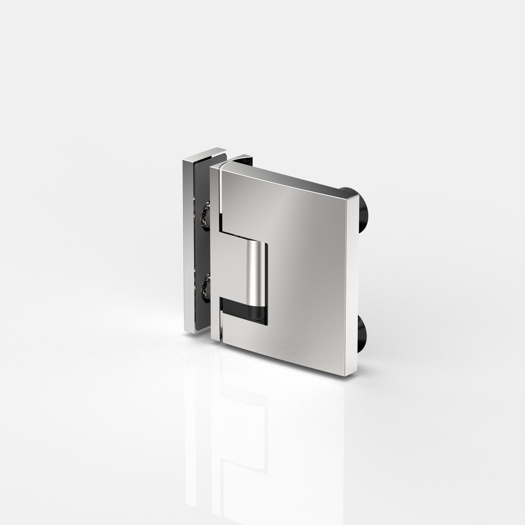 Hebe-Senk-Pendeltürband, flächenbündig, Glas-Glas 90°