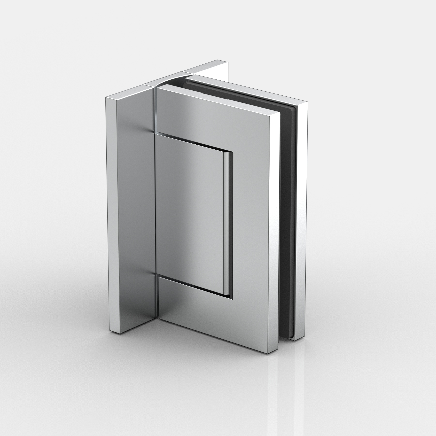 Pendeltürband Glas-Wand 90°,  beidseitig max. 95° öffnend