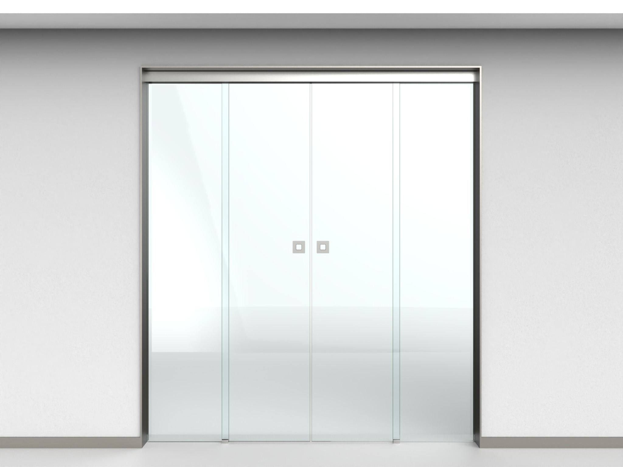 Schiebetür, 2 flügelige Tür, Deckenmontage L=3000 mm, ohne Softstopp