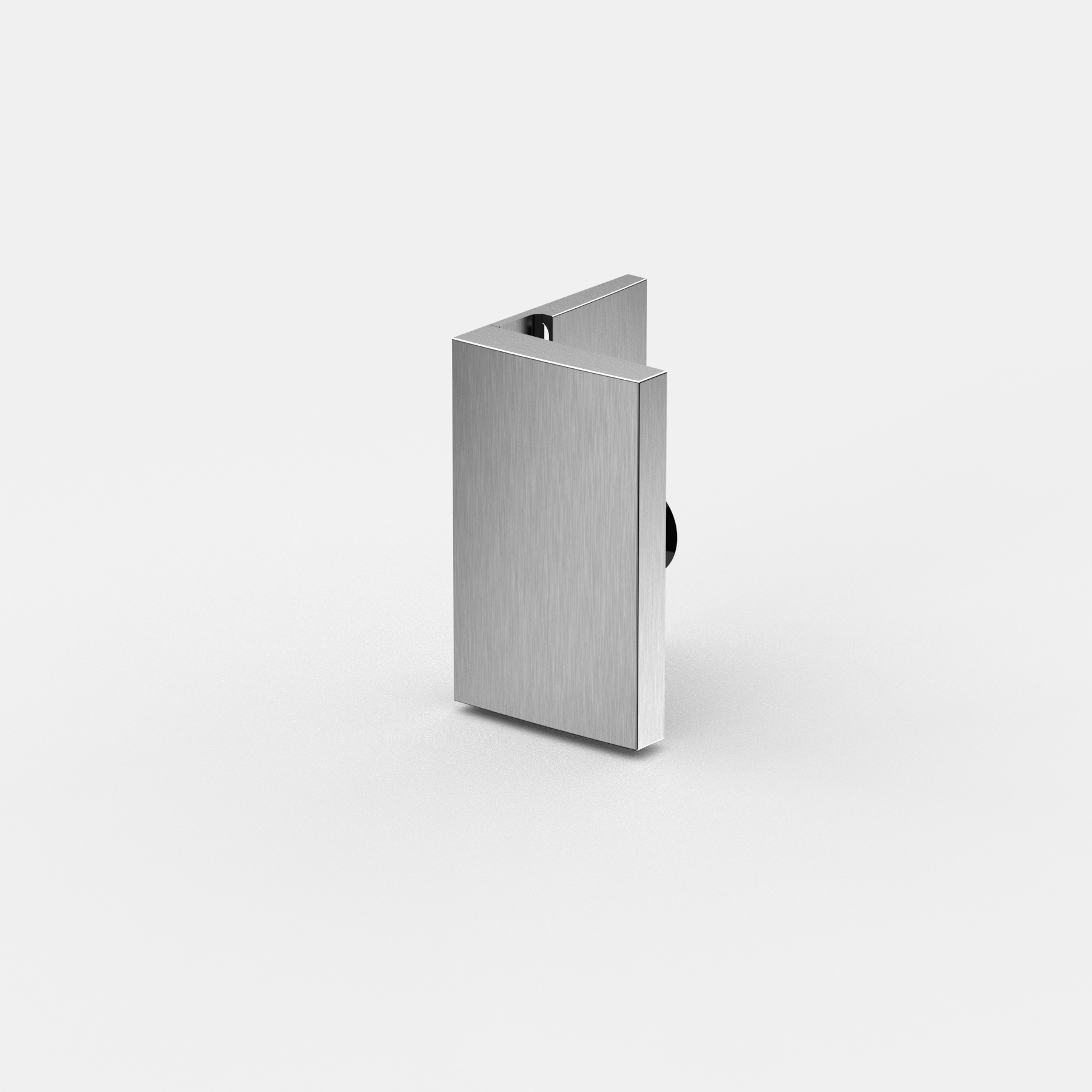 Winkelverbinder, flächenbündig, Glas-Wand 90°