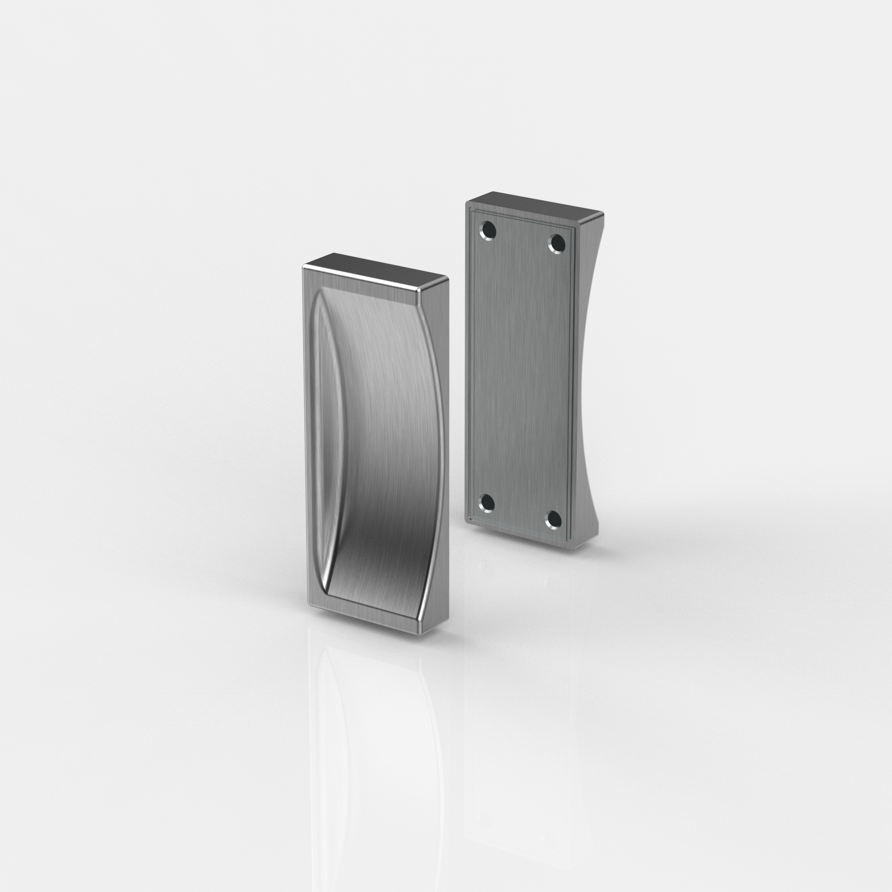 Muschelgriff halb, zum Aufkleben, rechteckig