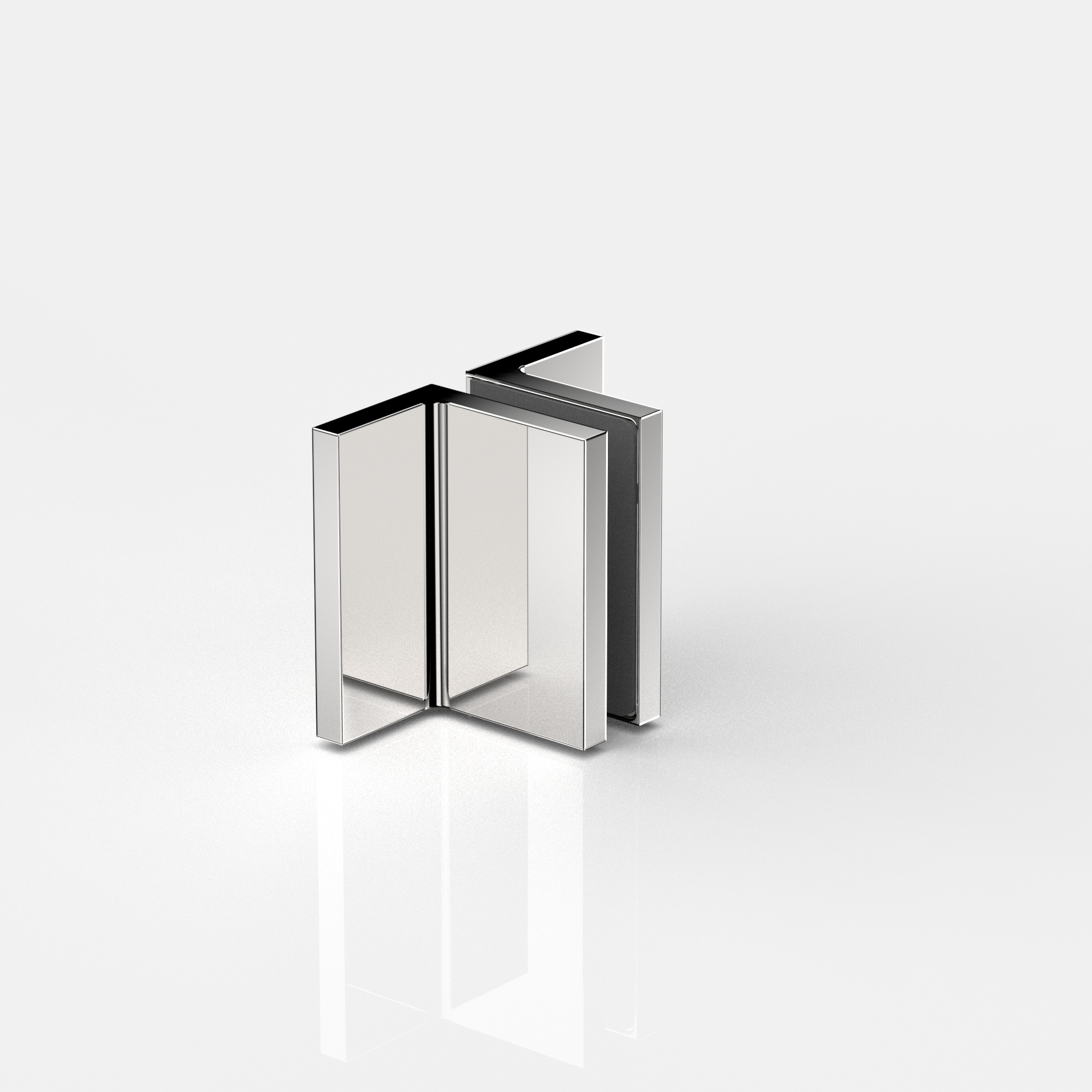 Winkelverbinder Wand-Glas 90°