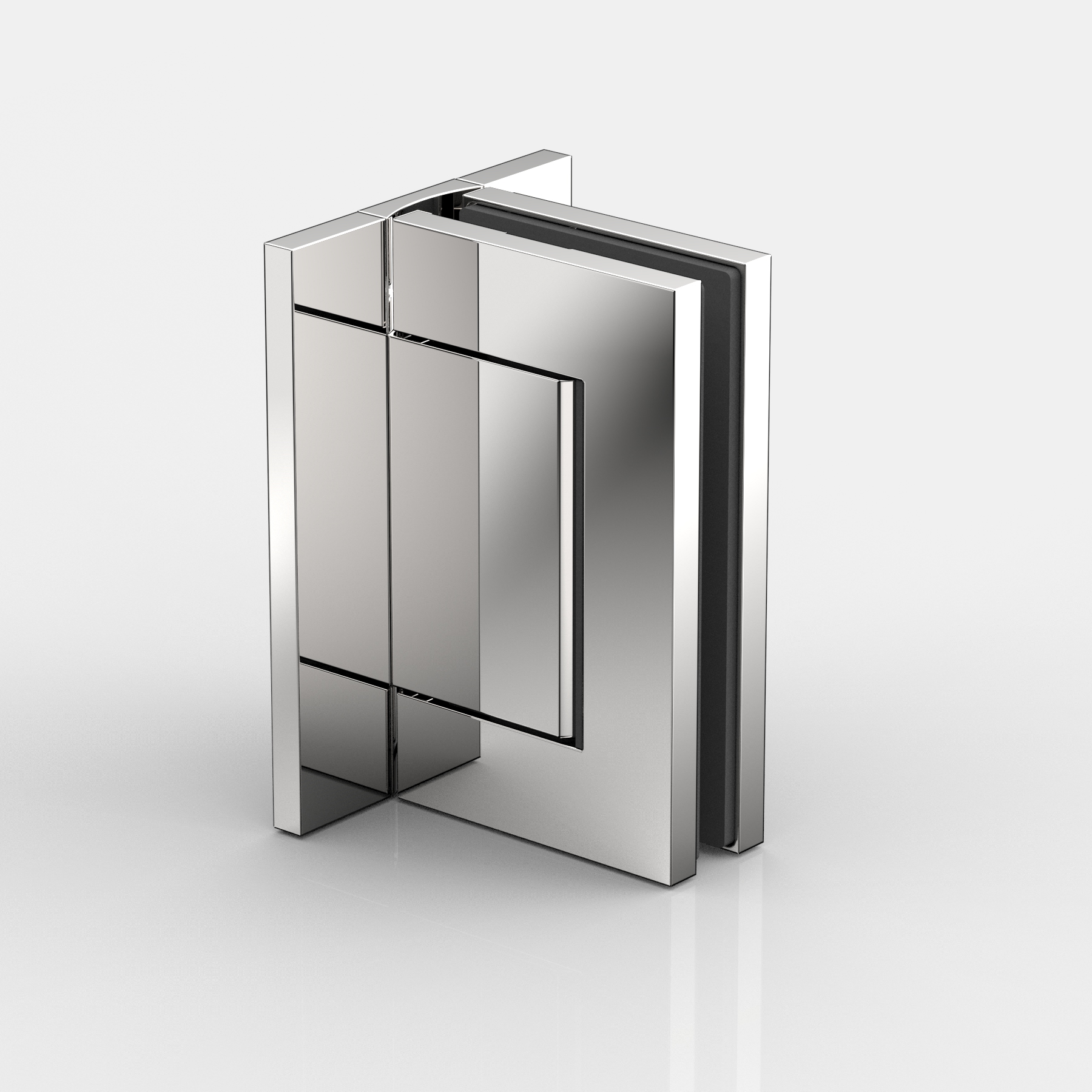 Pendeltürband Glas-Wand 90°,  beidseitig max. 95° öffnend