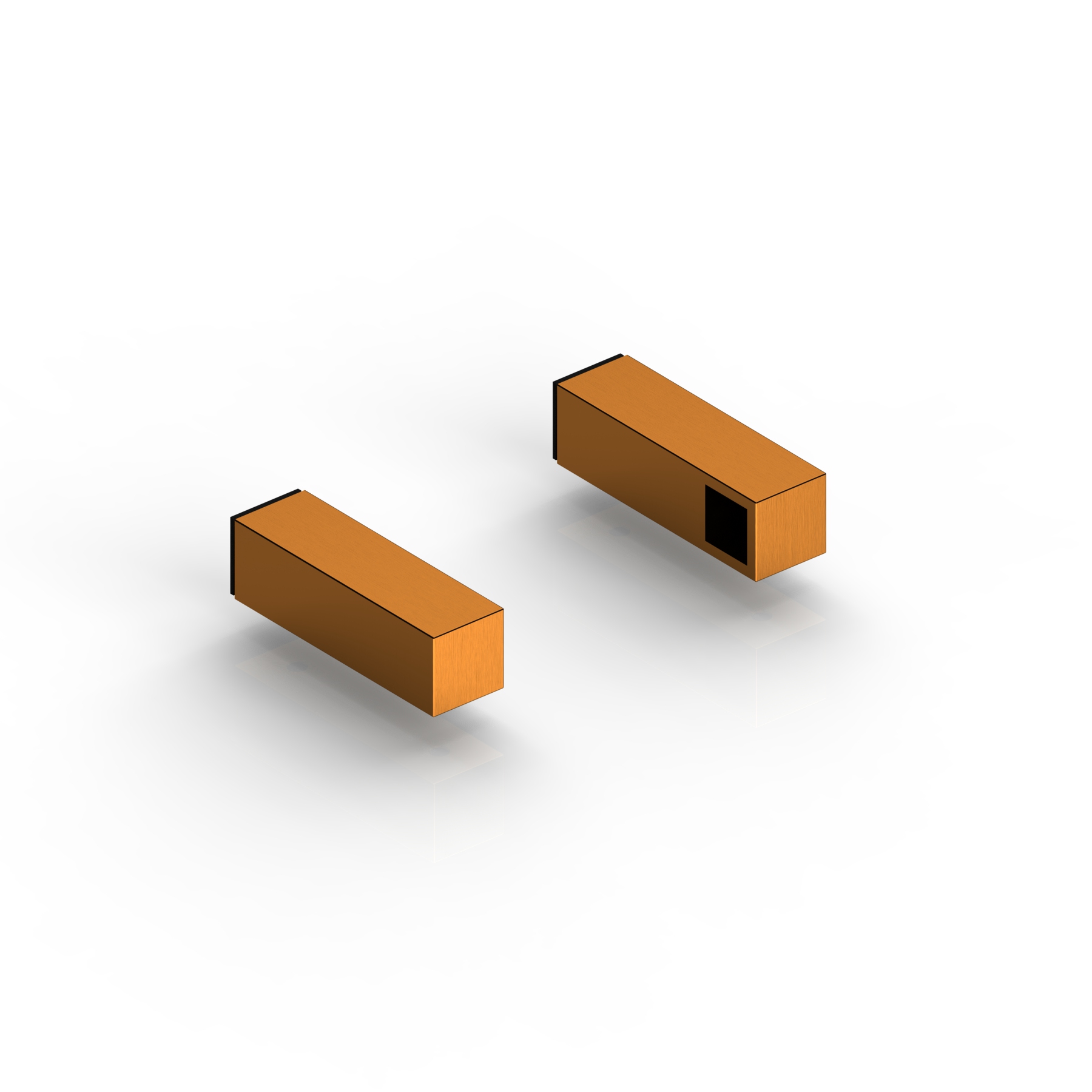 Aussenteile L+R für Handtuchhalter, eckig