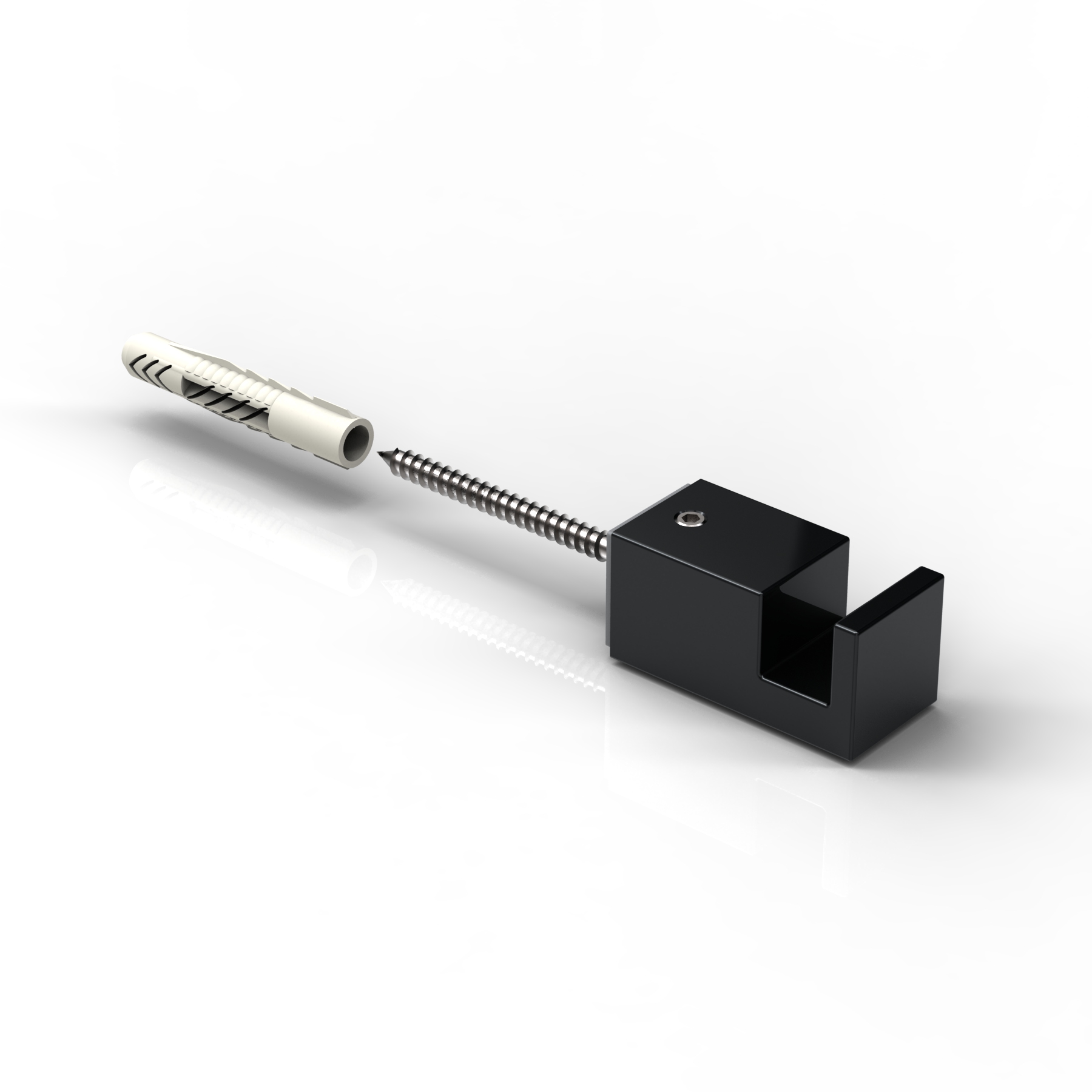 Handtuchhalter, Wandbefestigung, Verschraubung oben