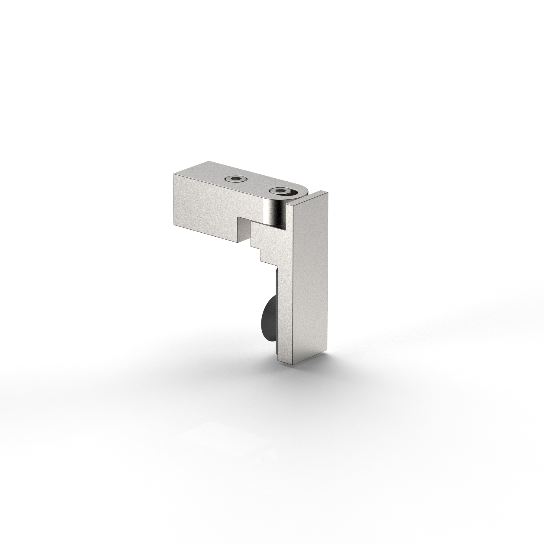 Glashalter, flächenbündig für Stabistange 15x15mm, komplett