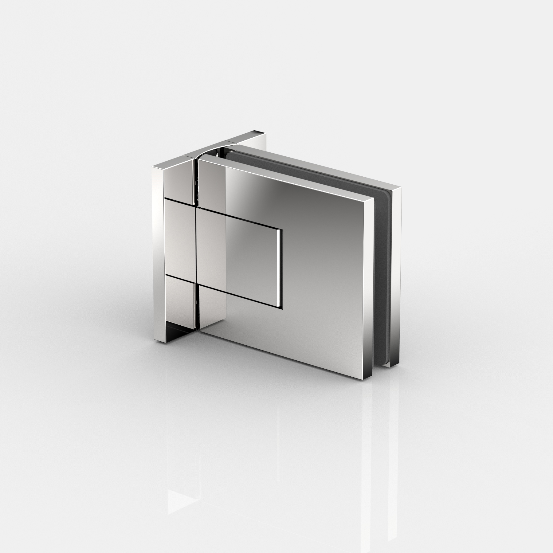 Pendeltürband Glas-Wand 90°, beidseitige Lasche