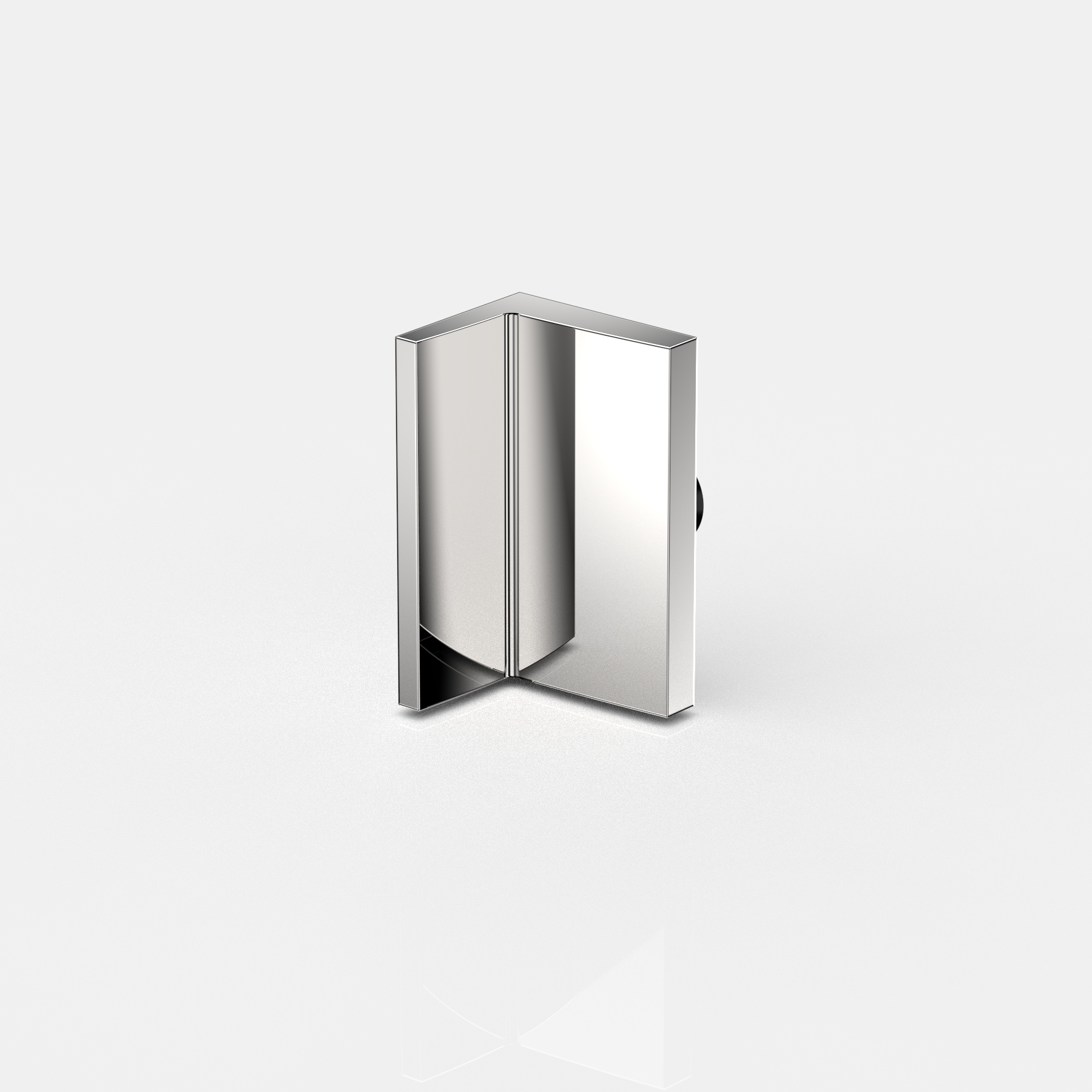 Winkelverbinder, flächenbündig, Glas-Wand 90°