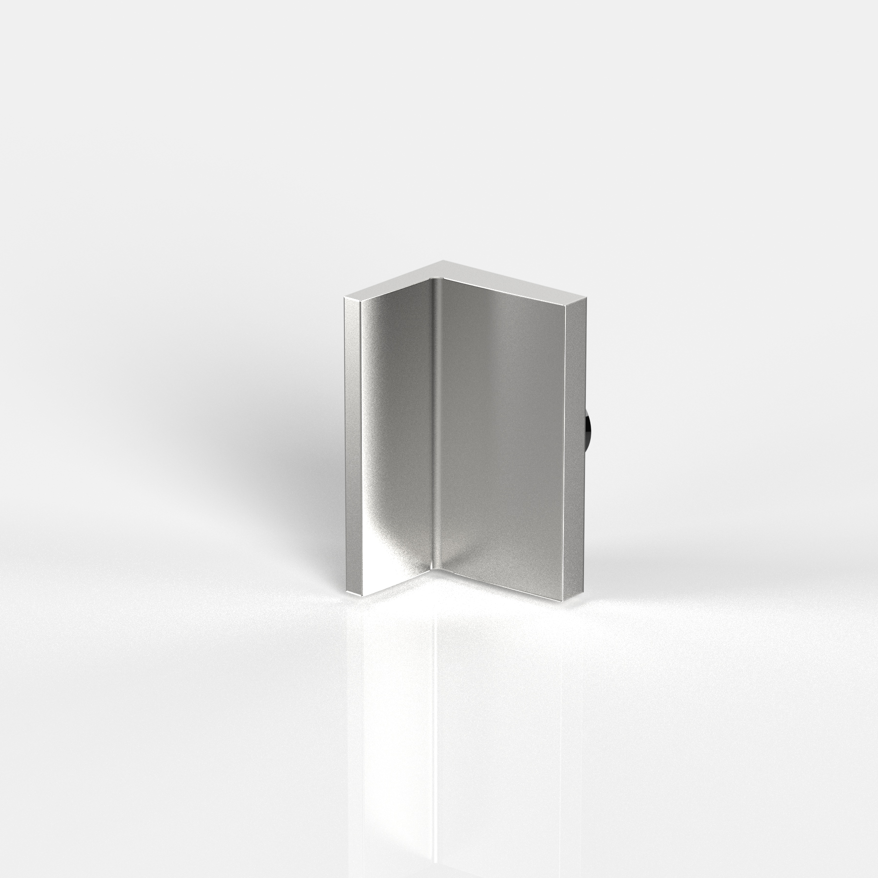 Winkelverbinder, flächenbündig, Glas-Wand 90°