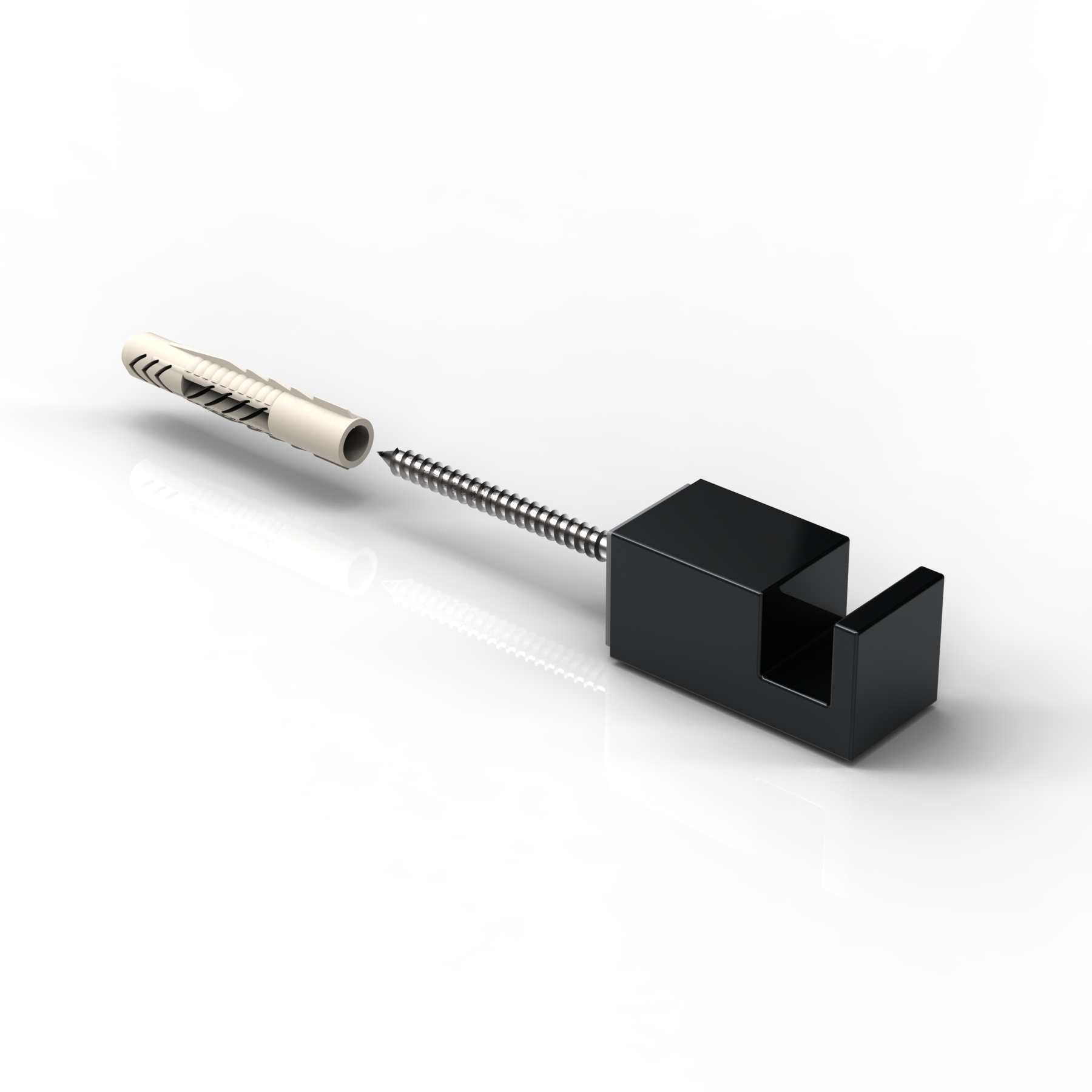 Handtuchhalter, Wandbefestigung, Verschraubung unten