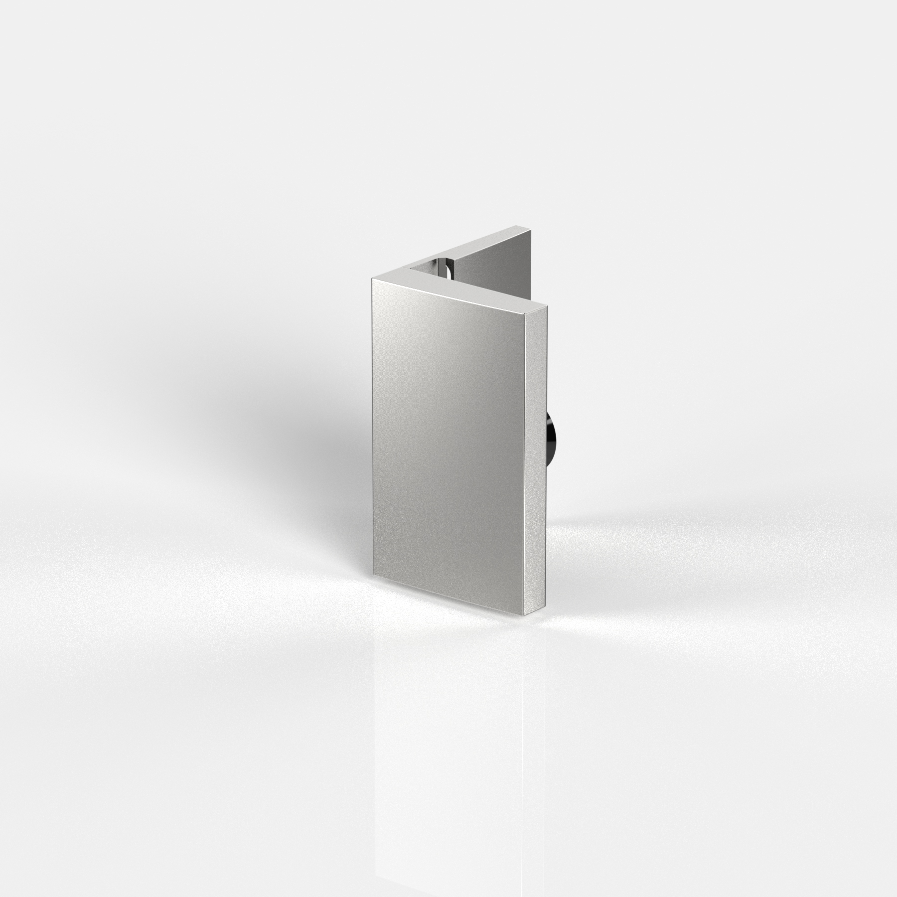 Winkelverbinder, flächenbündig, Glas-Wand 90°