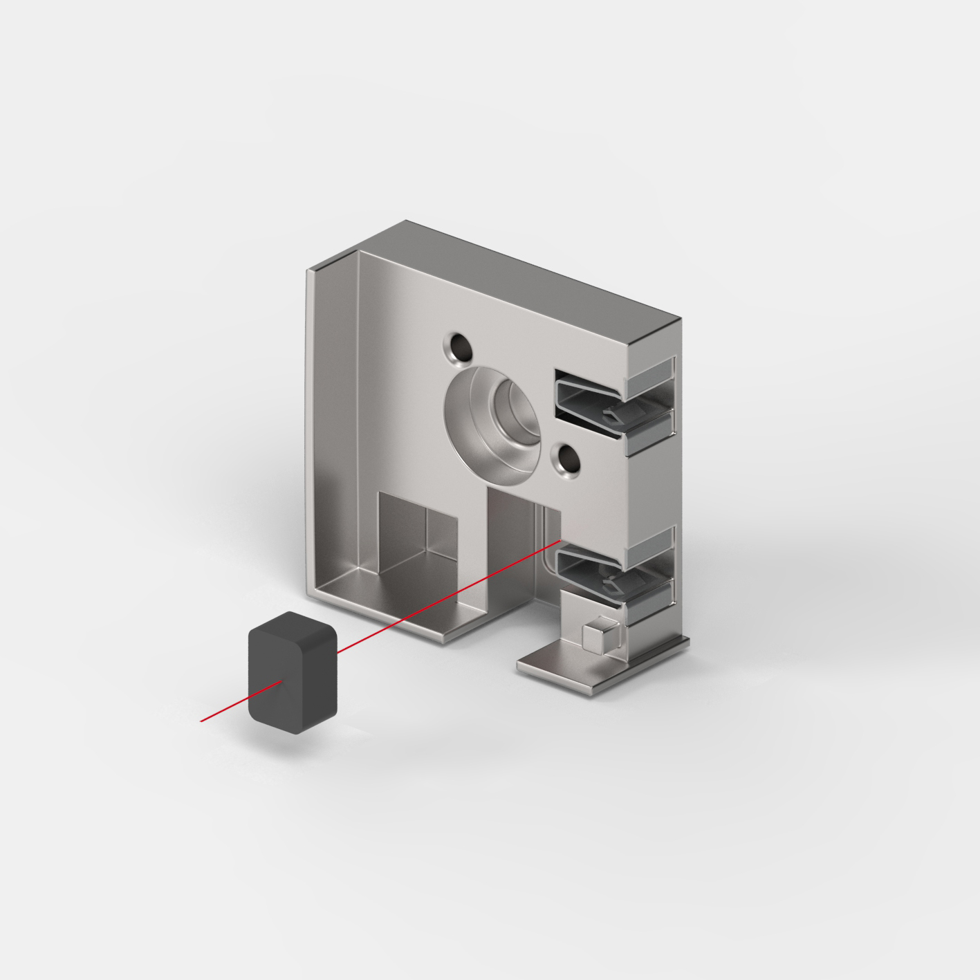 Wandhalter, Schiebetür, ohne Bohrung