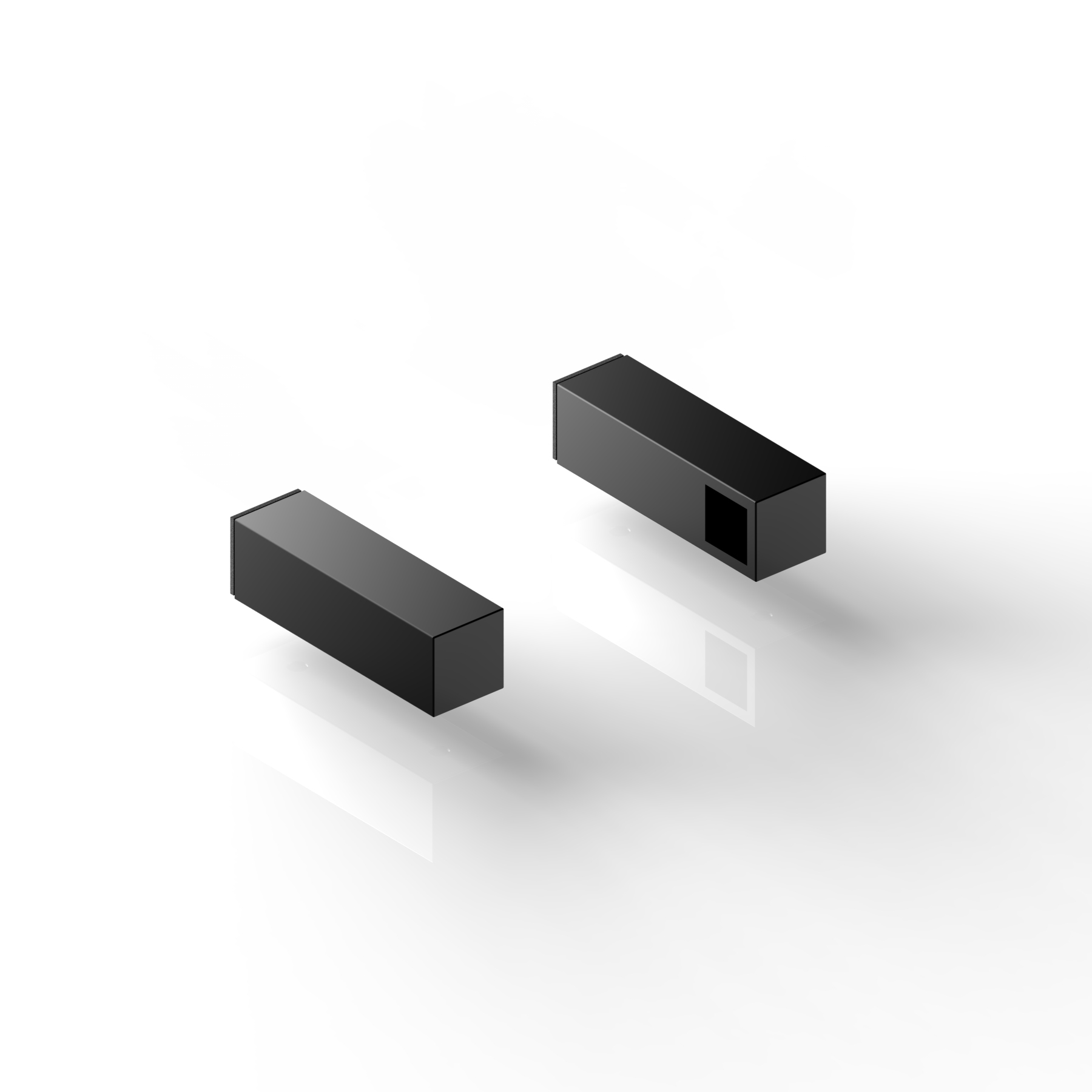 Aussenteile L+R für Handtuchhalter, eckig