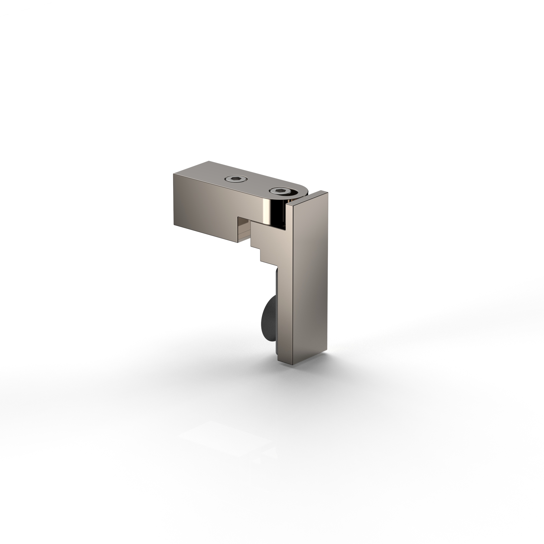 Glashalter, flächenbündig für Stabistange 15x15mm, komplett