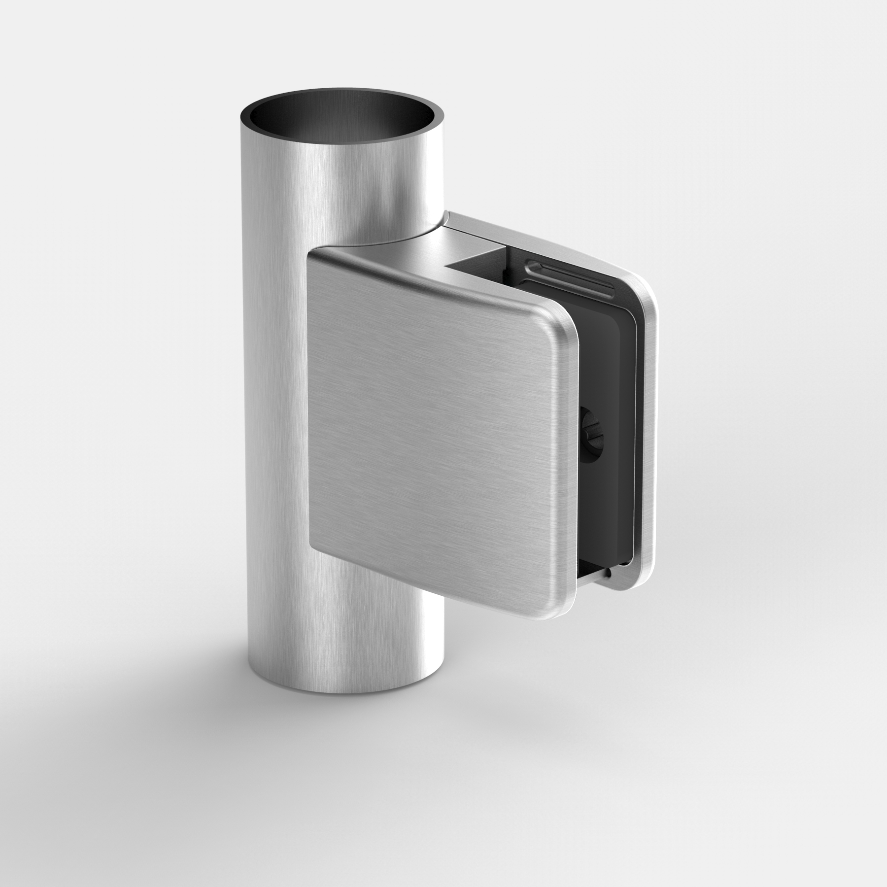 Clamp fixture, 55x67 mm, for 11,52 mm glass | brushed stainless steel ...