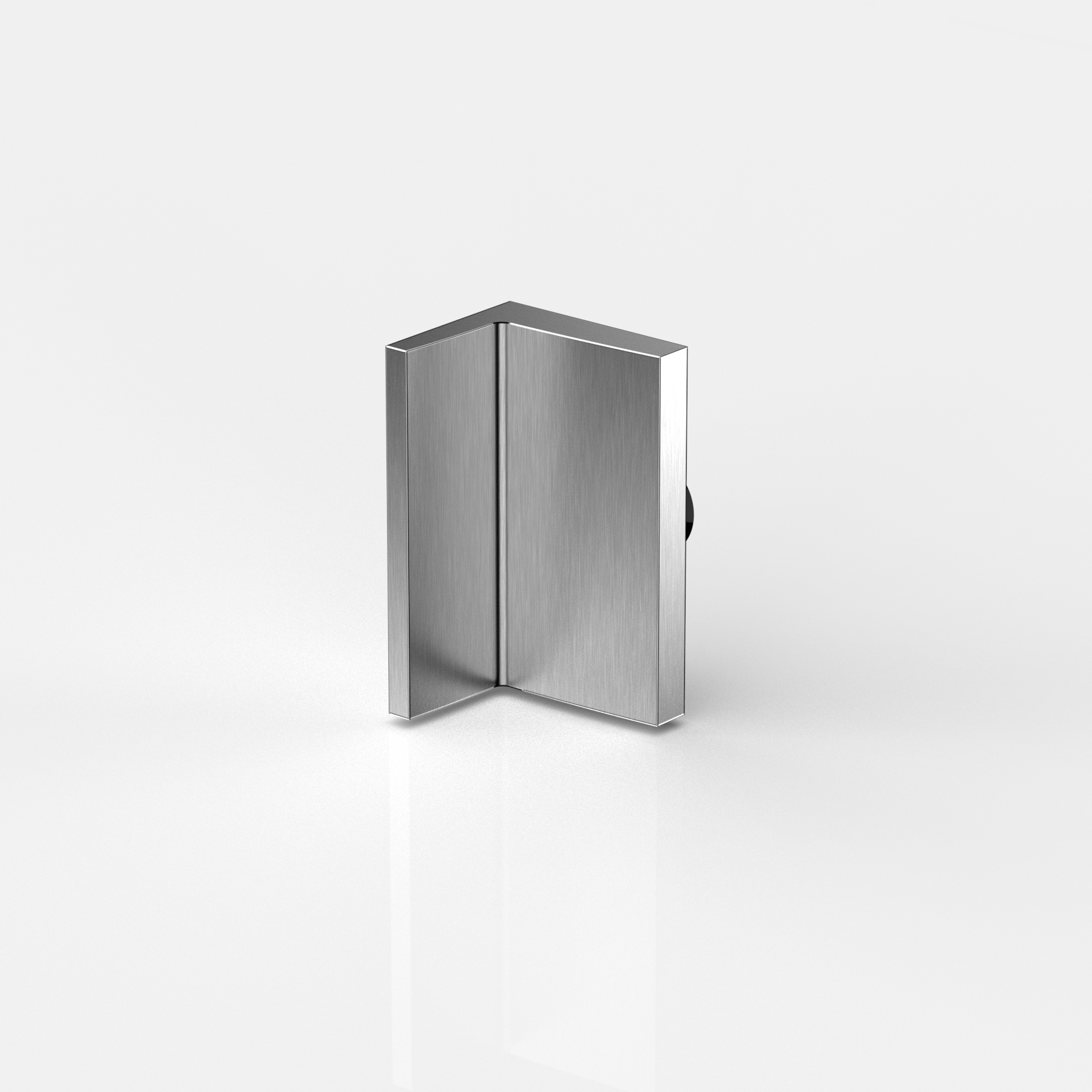 Winkelverbinder, flächenbündig, Glas-Wand 90°