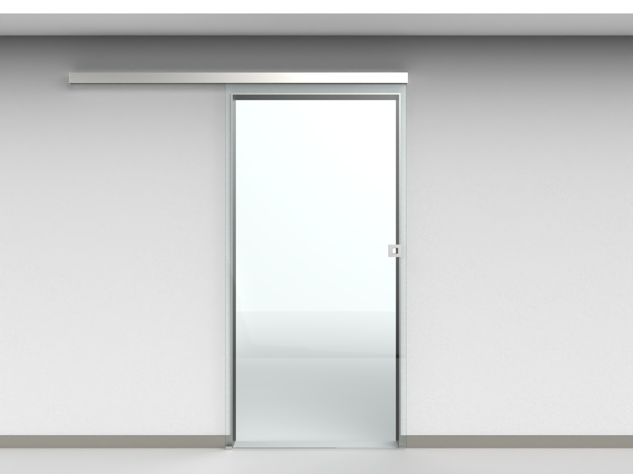 Schiebetür, 1 flügelige Tür, Wandmontage L=2000 mm, ohne Softstopp