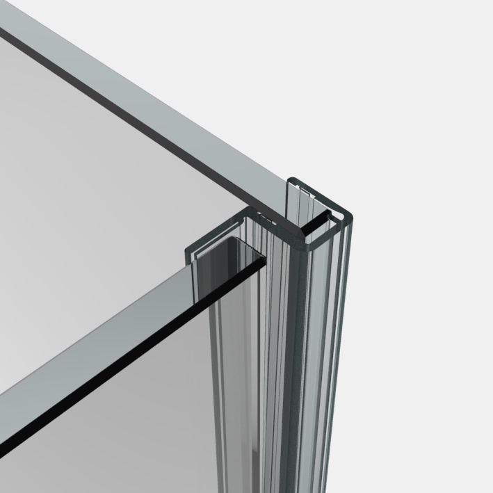 Dichtprofil, Eckanschlag 90°, 6/8mm