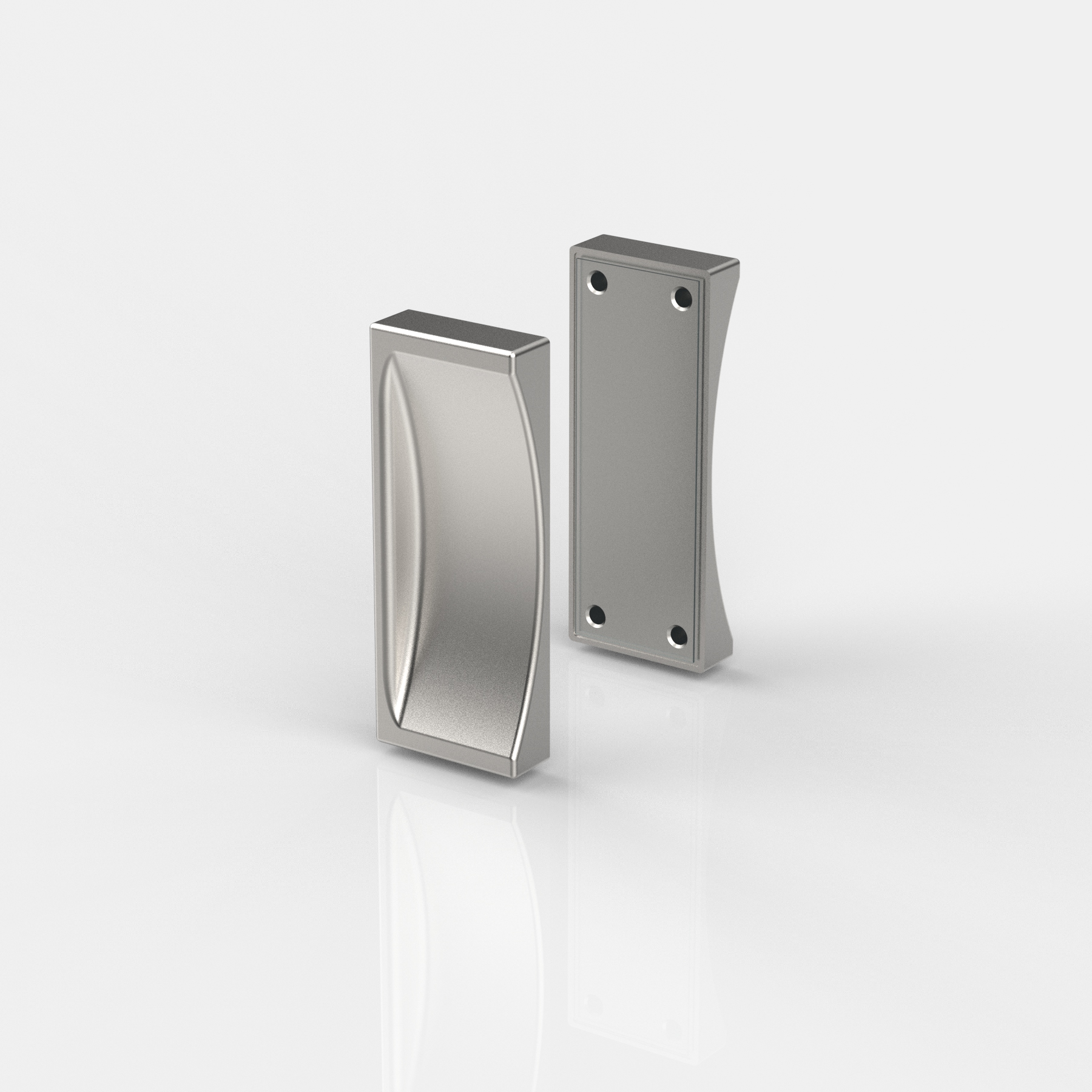 Muschelgriff halb, zum Aufkleben, rechteckig